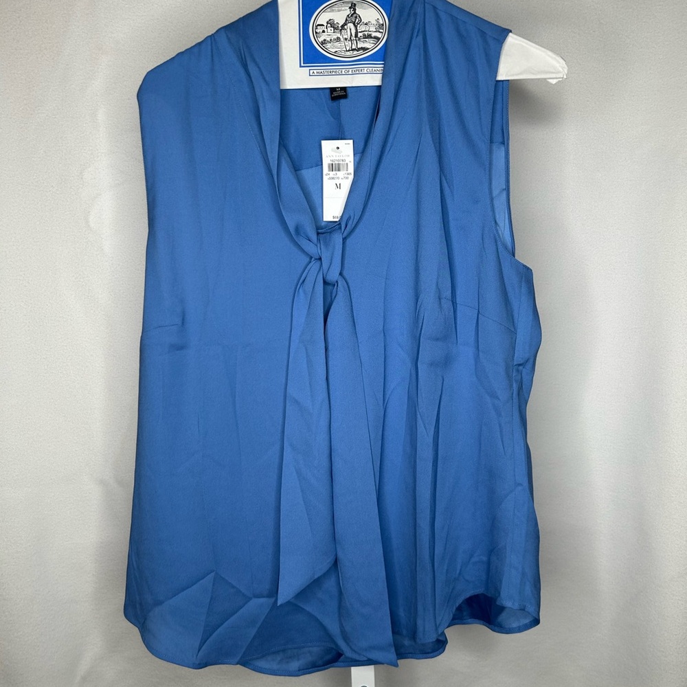 Ann Taylor Blue Tie-Front Blouse